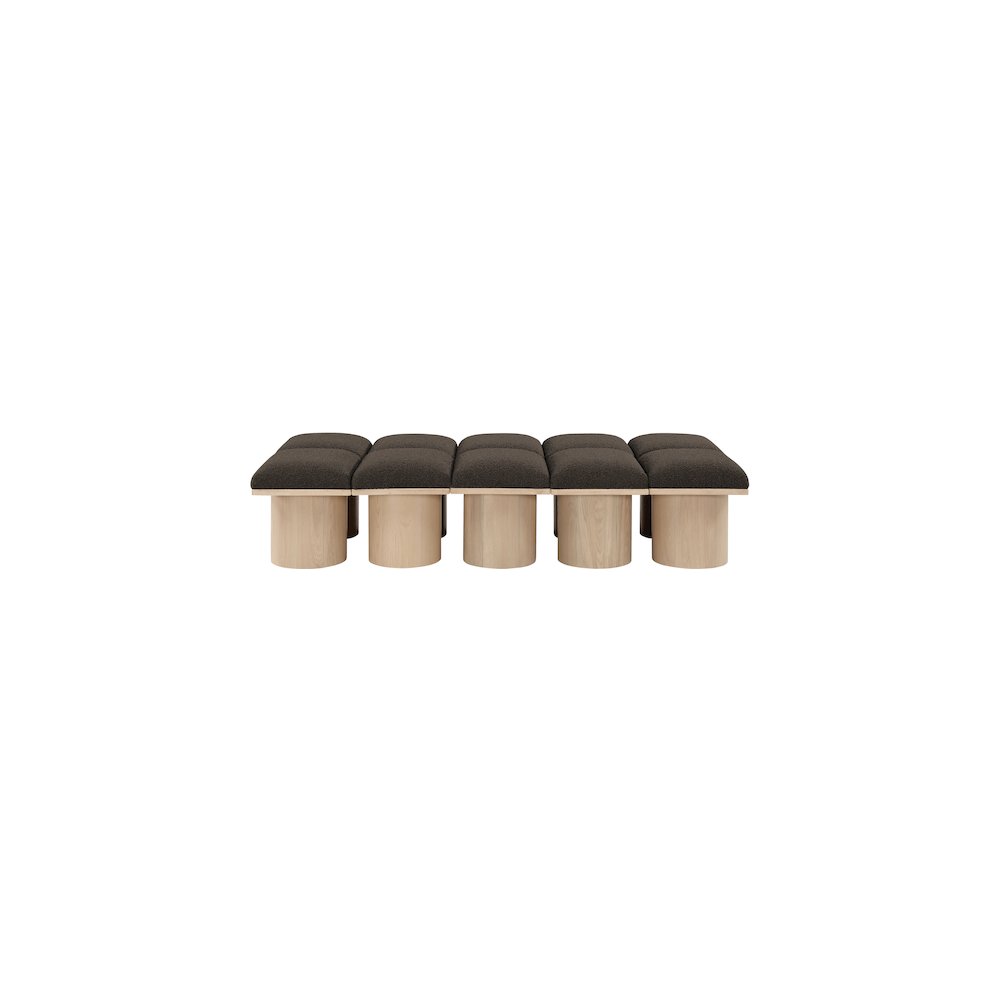 Pavilion Brown Boucle Fabric Bench