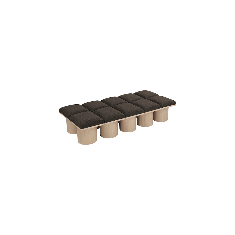Pavilion Brown Boucle Fabric Bench