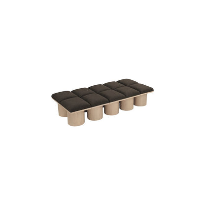 Pavilion Brown Boucle Fabric Bench