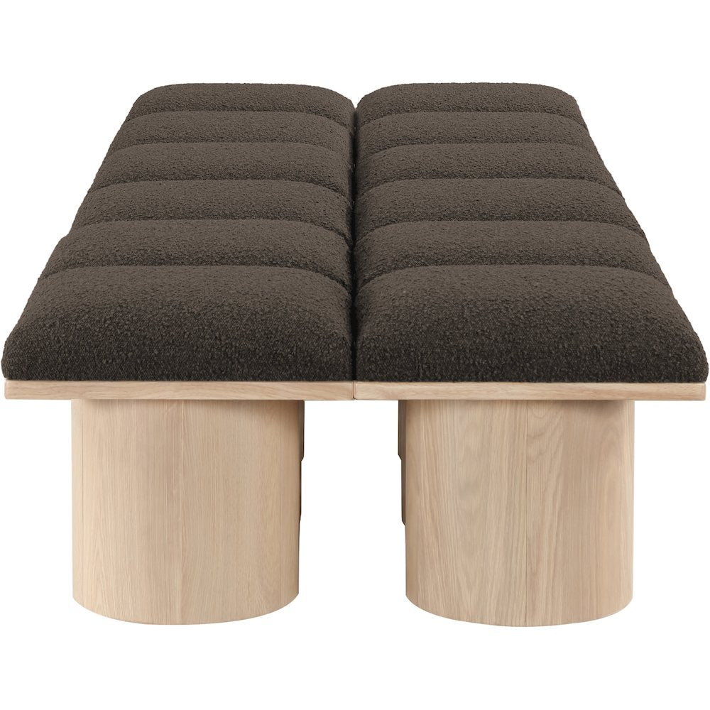 Pavilion Brown Boucle Fabric Bench