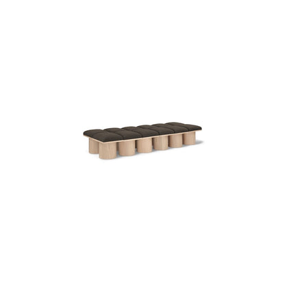 Pavilion Brown Boucle Fabric Bench
