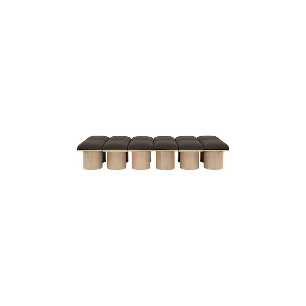 Pavilion Brown Boucle Fabric Bench