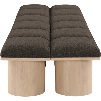 Pavilion Brown Boucle Fabric Bench