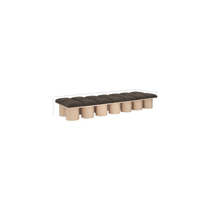 Pavilion Brown Boucle Fabric Bench