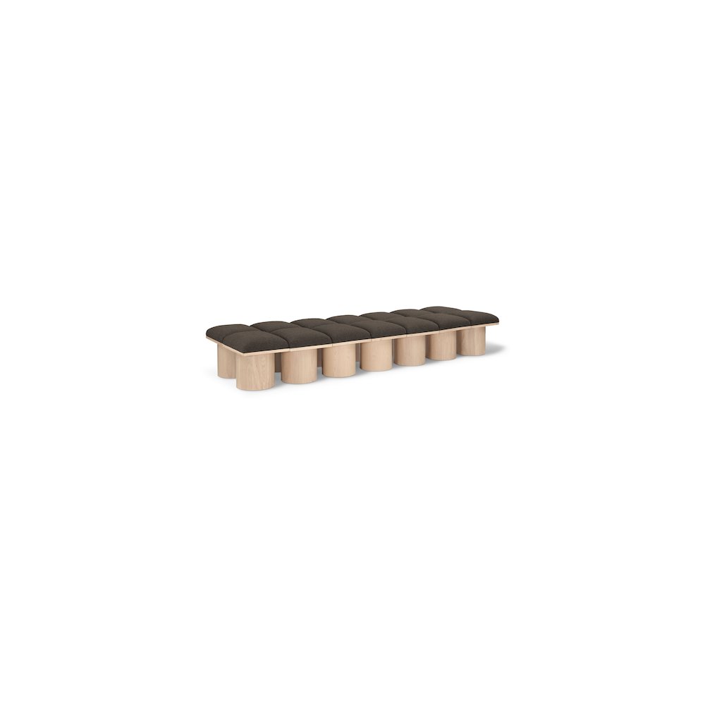Pavilion Brown Boucle Fabric Bench
