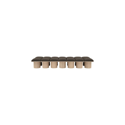 Pavilion Brown Boucle Fabric Bench