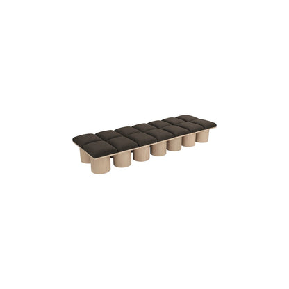 Pavilion Brown Boucle Fabric Bench