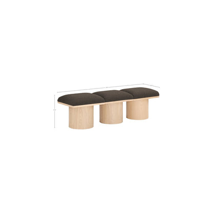 Pavilion Brown Boucle Fabric Bench
