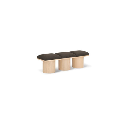 Pavilion Brown Boucle Fabric Bench