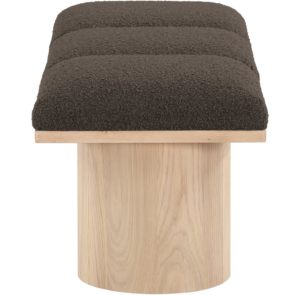 Pavilion Brown Boucle Fabric Bench