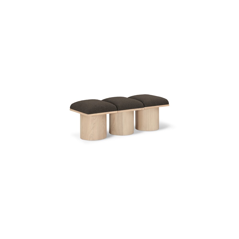 Pavilion Brown Boucle Fabric Bench
