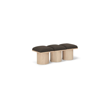 Pavilion Brown Boucle Fabric Bench
