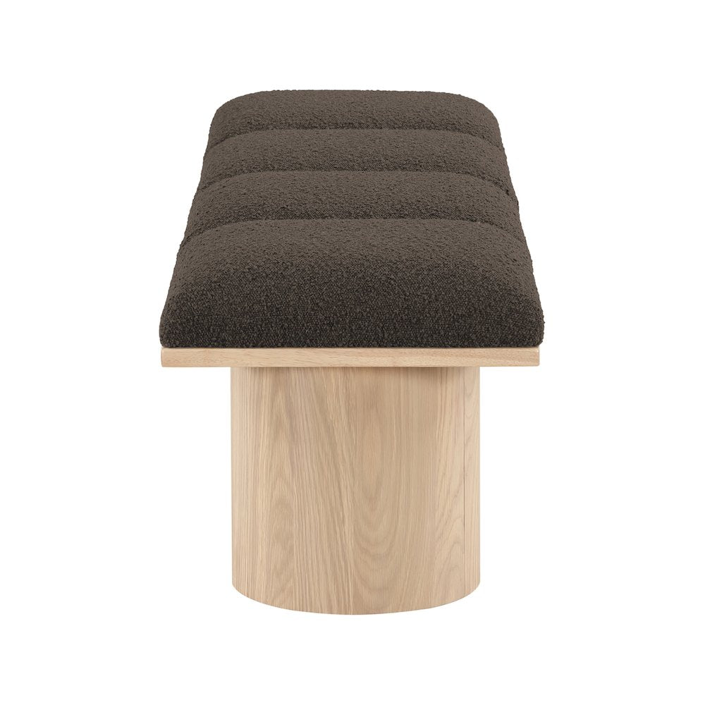Pavilion Brown Boucle Fabric Bench