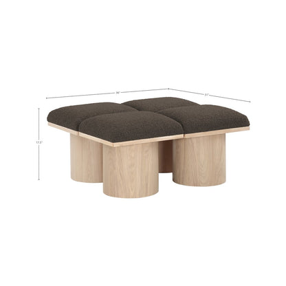 Pavilion Brown Boucle Fabric Bench