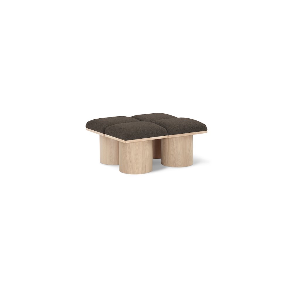 Pavilion Brown Boucle Fabric Bench