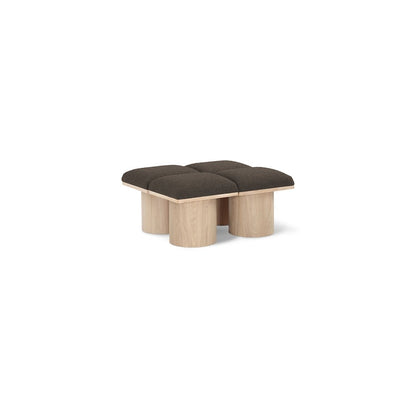 Pavilion Brown Boucle Fabric Bench