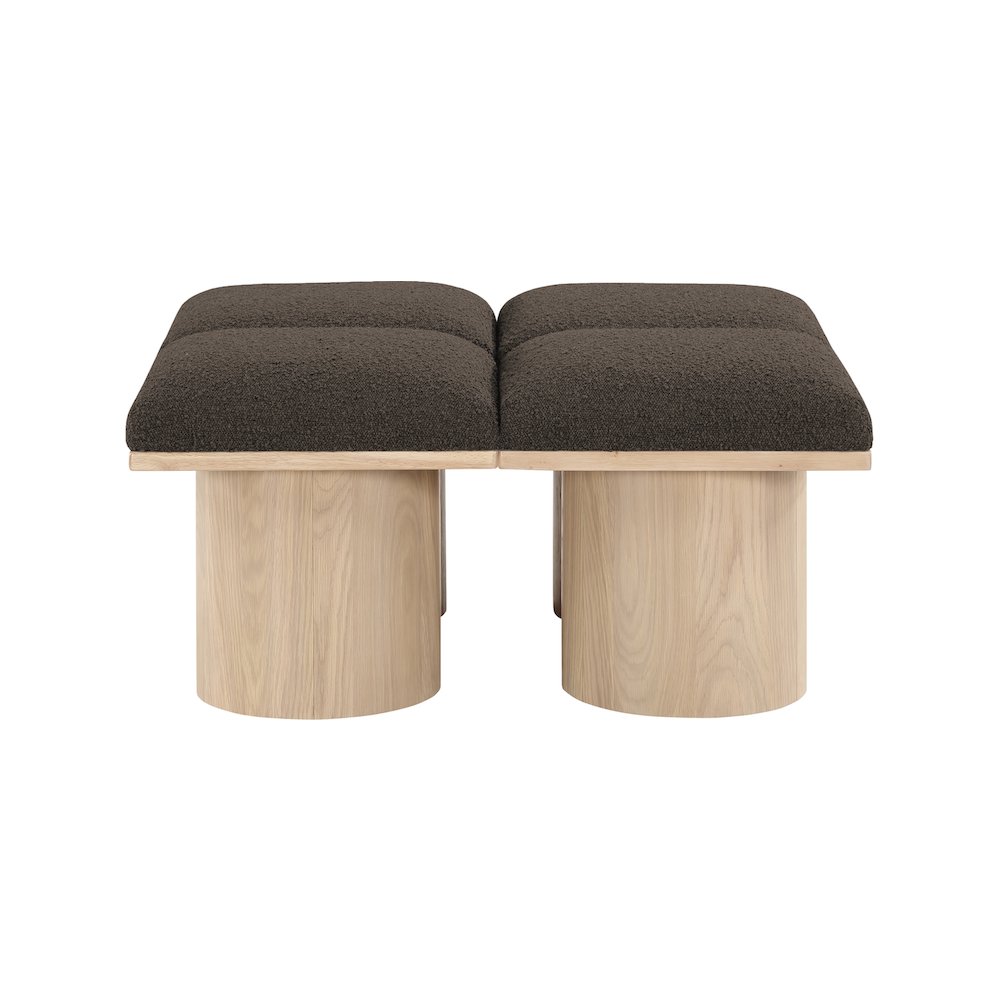 Pavilion Brown Boucle Fabric Bench