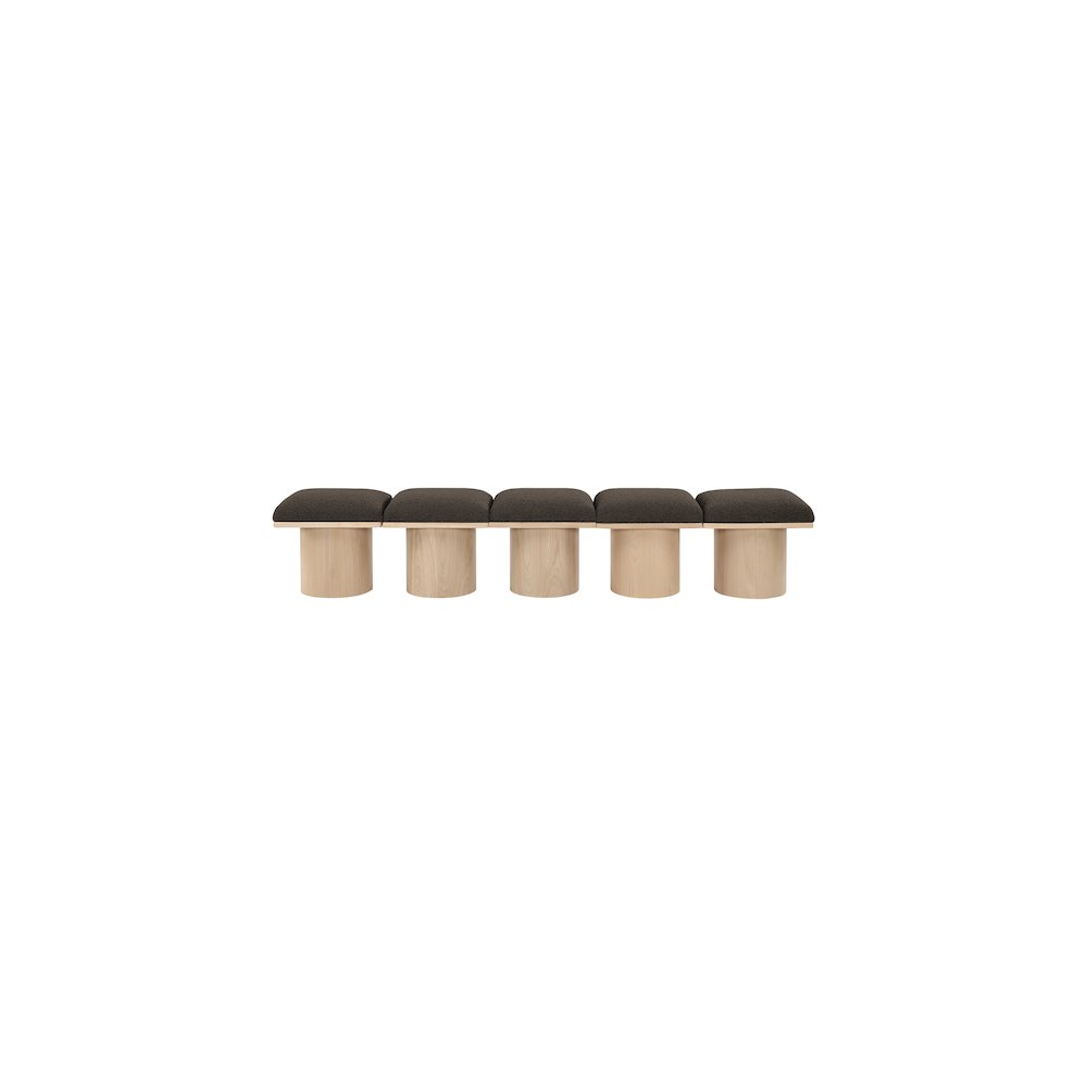 Pavilion Brown Boucle Fabric Bench