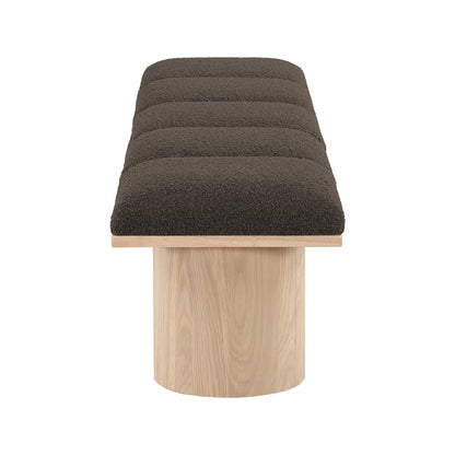 Pavilion Brown Boucle Fabric Bench