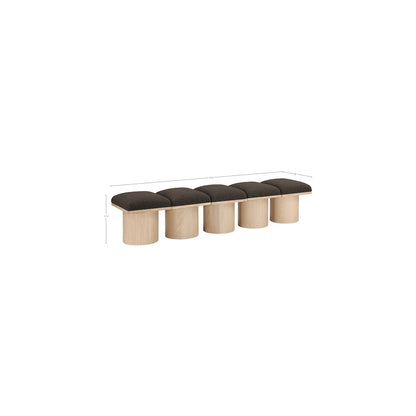 Pavilion Brown Boucle Fabric Bench
