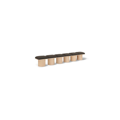 Pavilion Brown Boucle Fabric Bench
