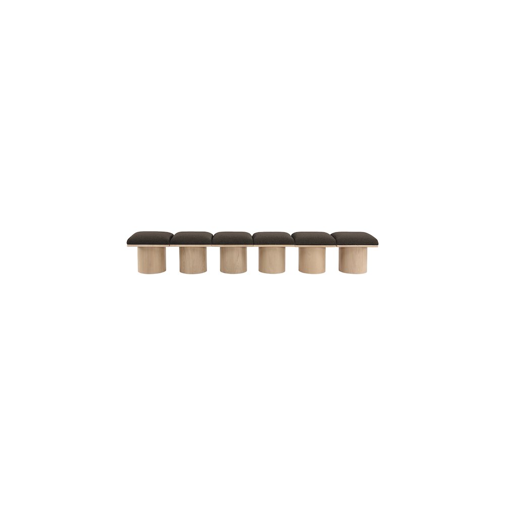 Pavilion Brown Boucle Fabric Bench