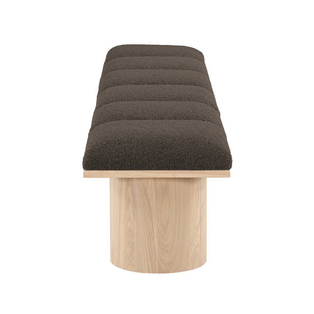 Pavilion Brown Boucle Fabric Bench