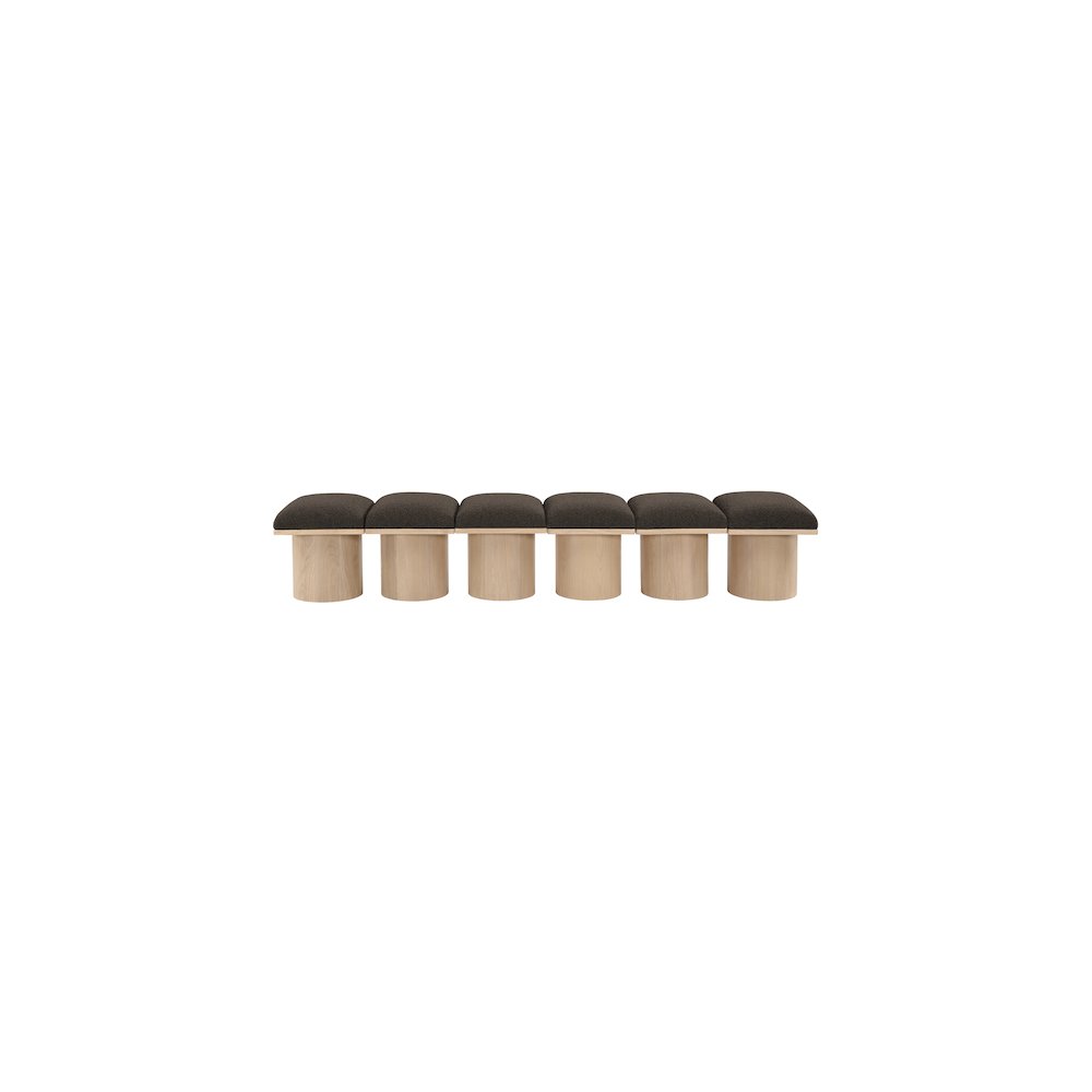 Pavilion Brown Boucle Fabric Bench