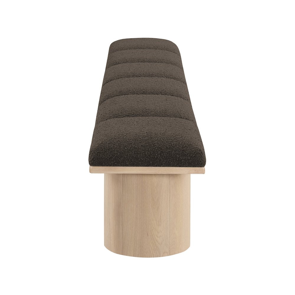 Pavilion Brown Boucle Fabric Bench