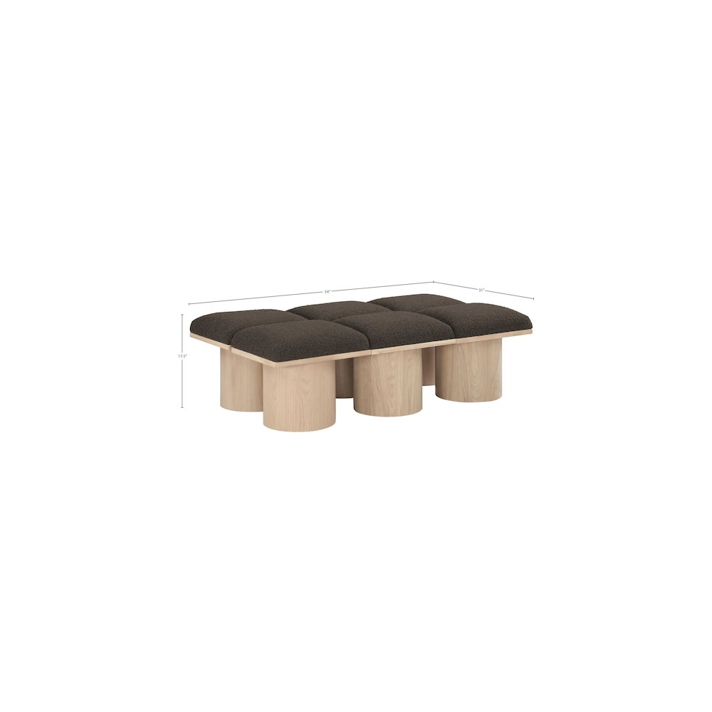 Pavilion Brown Boucle Fabric Bench
