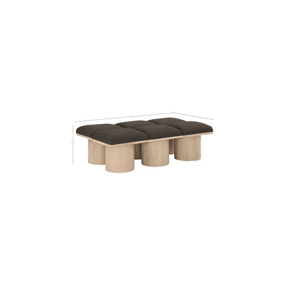 Pavilion Brown Boucle Fabric Bench