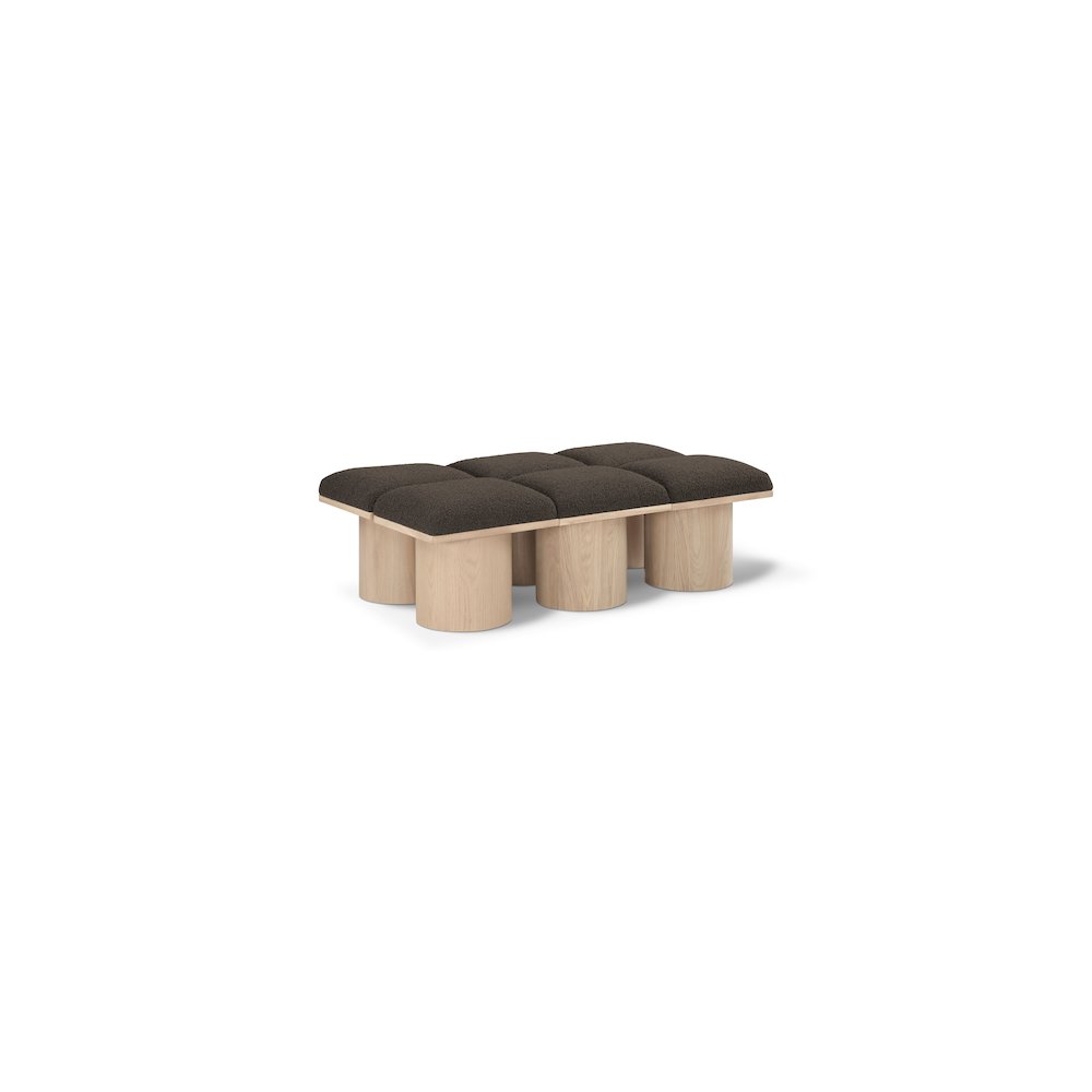 Pavilion Brown Boucle Fabric Bench
