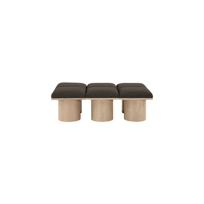 Pavilion Brown Boucle Fabric Bench