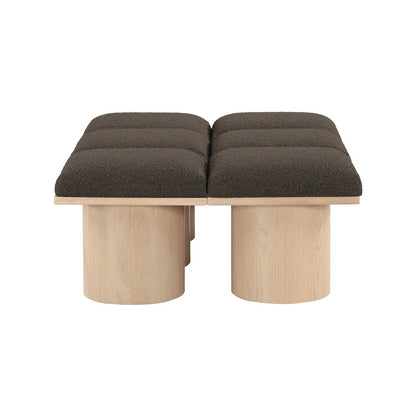 Pavilion Brown Boucle Fabric Bench