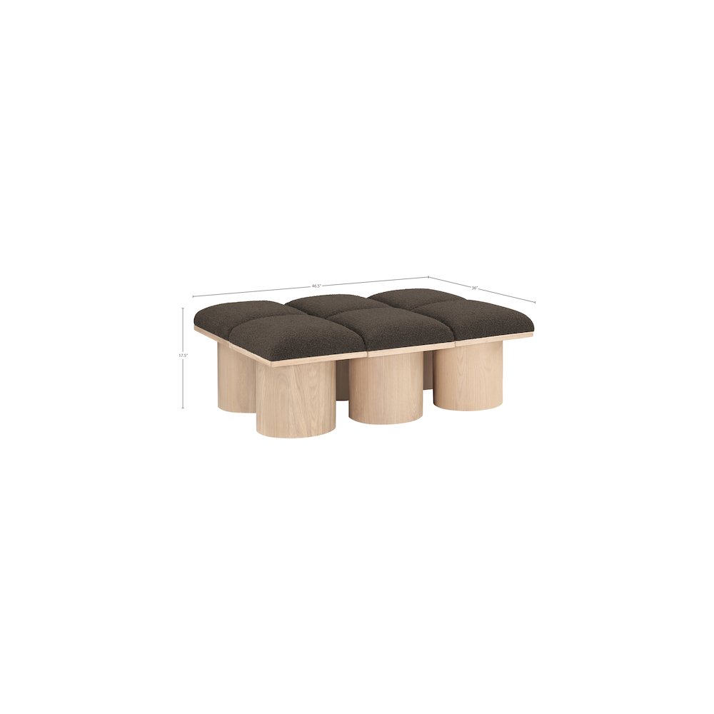 Pavilion Brown Boucle Fabric Bench