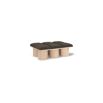 Pavilion Brown Boucle Fabric Bench