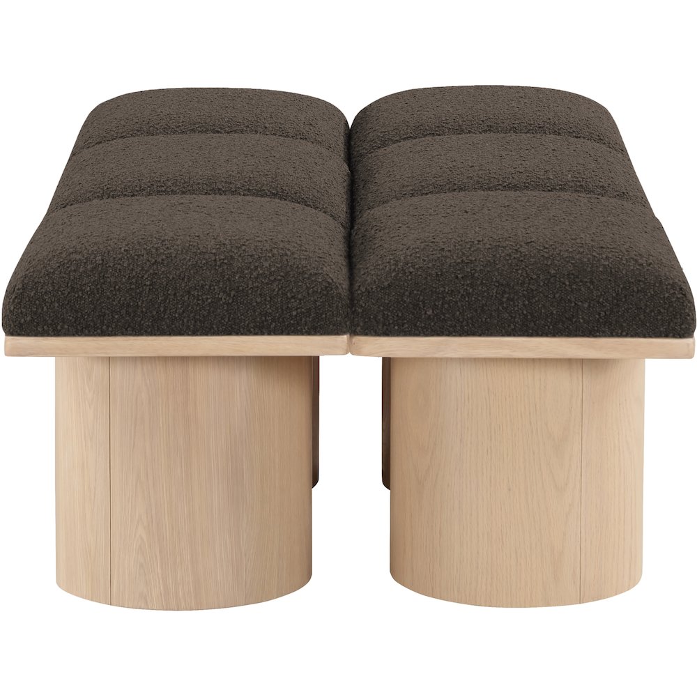 Pavilion Brown Boucle Fabric Bench