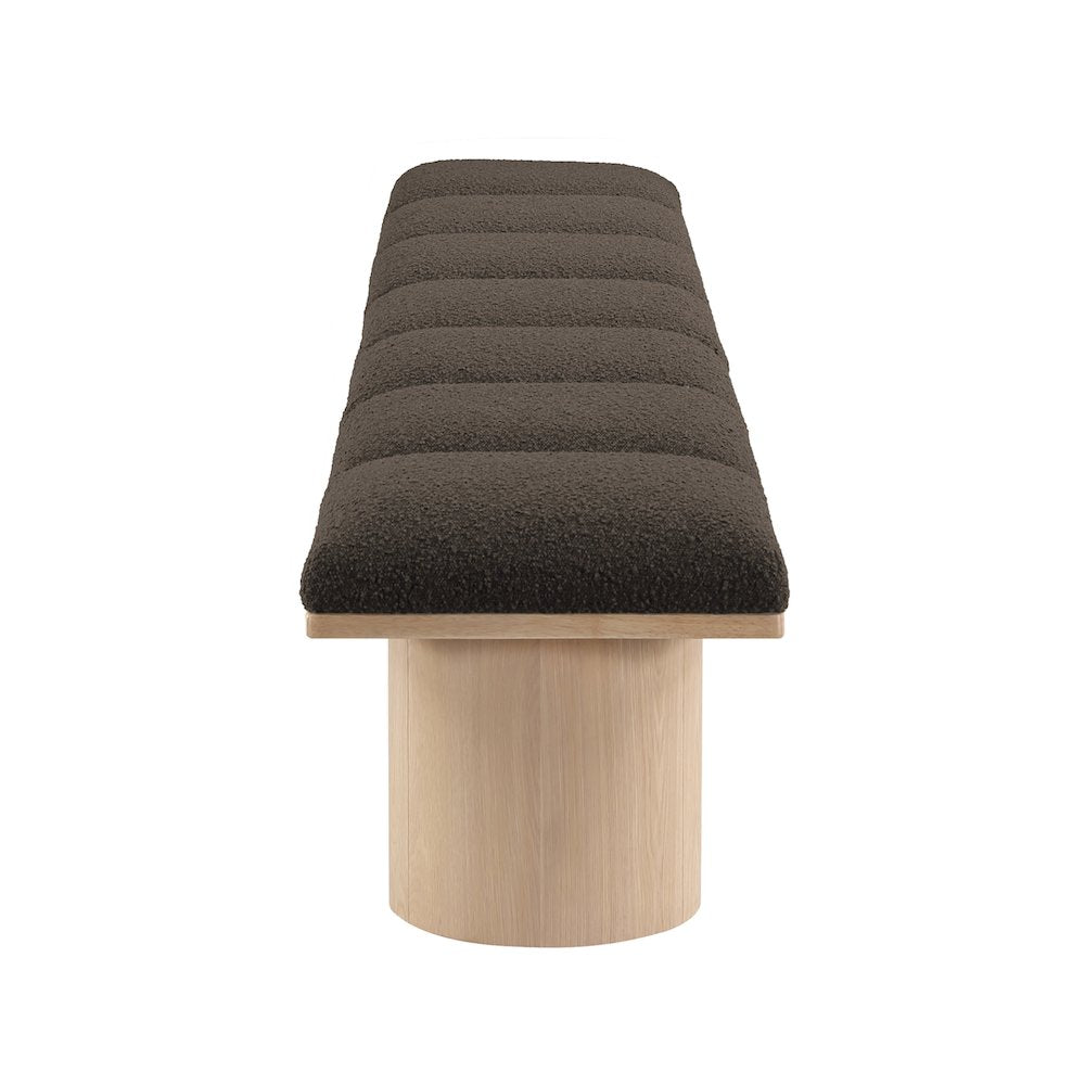 Pavilion Brown Boucle Fabric Bench