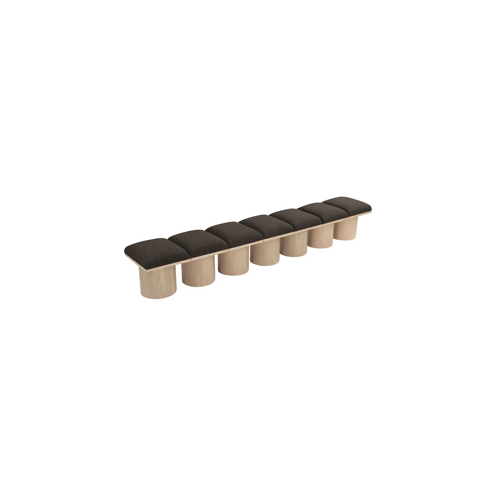 Pavilion Brown Boucle Fabric Bench