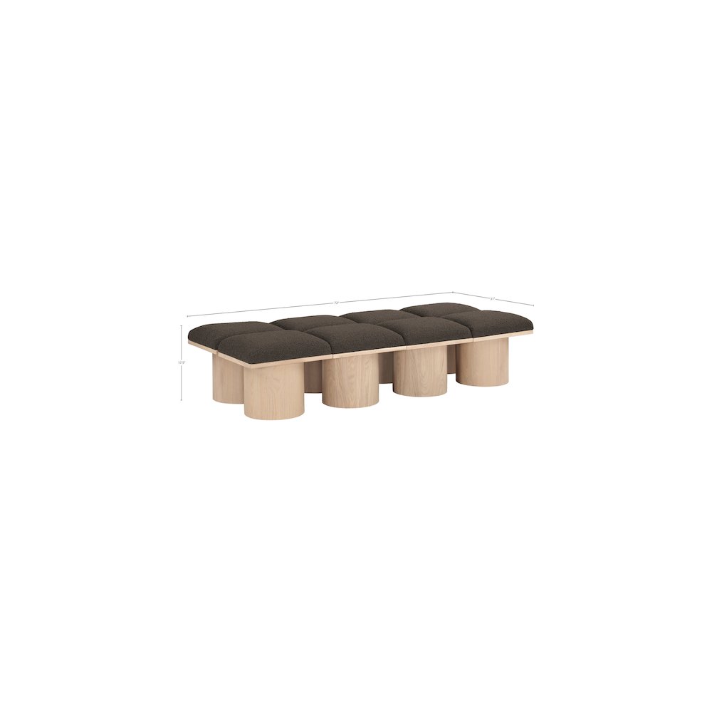 Pavilion Brown Boucle Fabric Bench