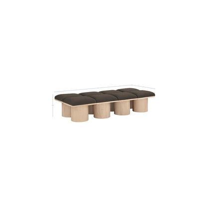 Pavilion Brown Boucle Fabric Bench