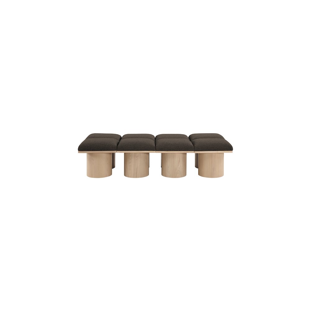 Pavilion Brown Boucle Fabric Bench