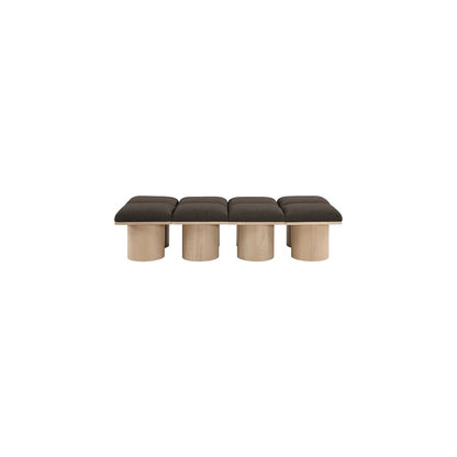Pavilion Brown Boucle Fabric Bench