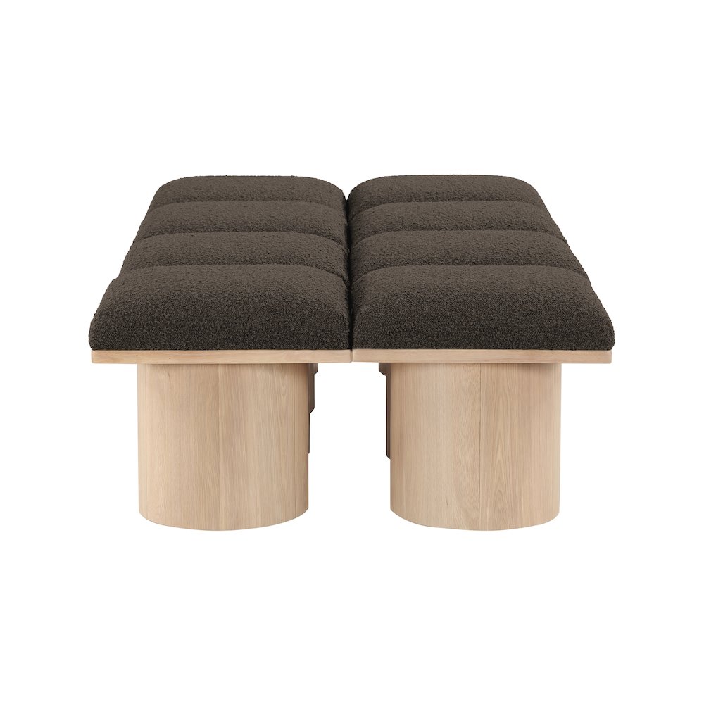 Pavilion Brown Boucle Fabric Bench