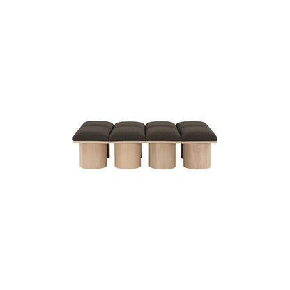 Pavilion Brown Boucle Fabric Bench