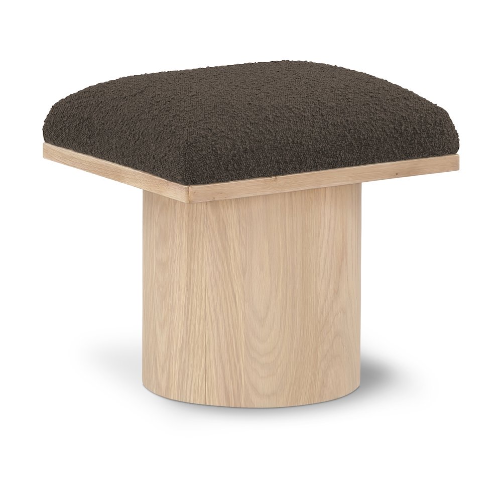 Pavilion Brown Boucle Fabric Bench/Stool
