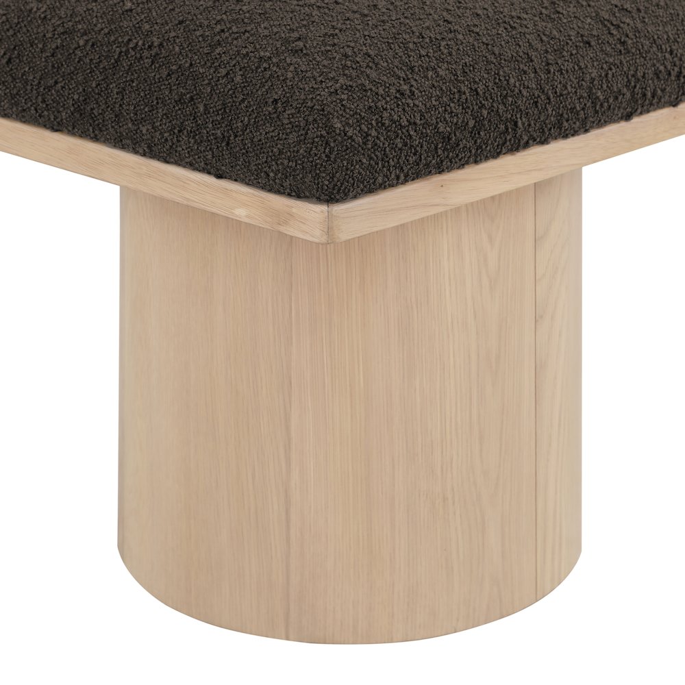 Pavilion Brown Boucle Fabric Bench/Stool