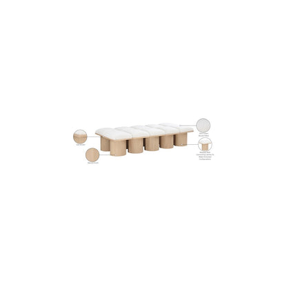 Pavilion Cream Boucle Fabric Bench