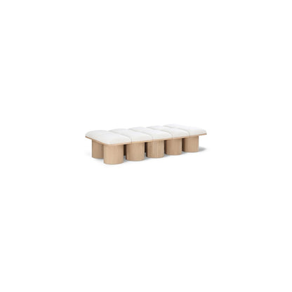 Pavilion Cream Boucle Fabric Bench