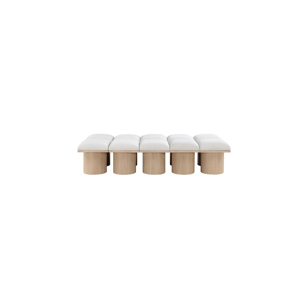Pavilion Cream Boucle Fabric Bench